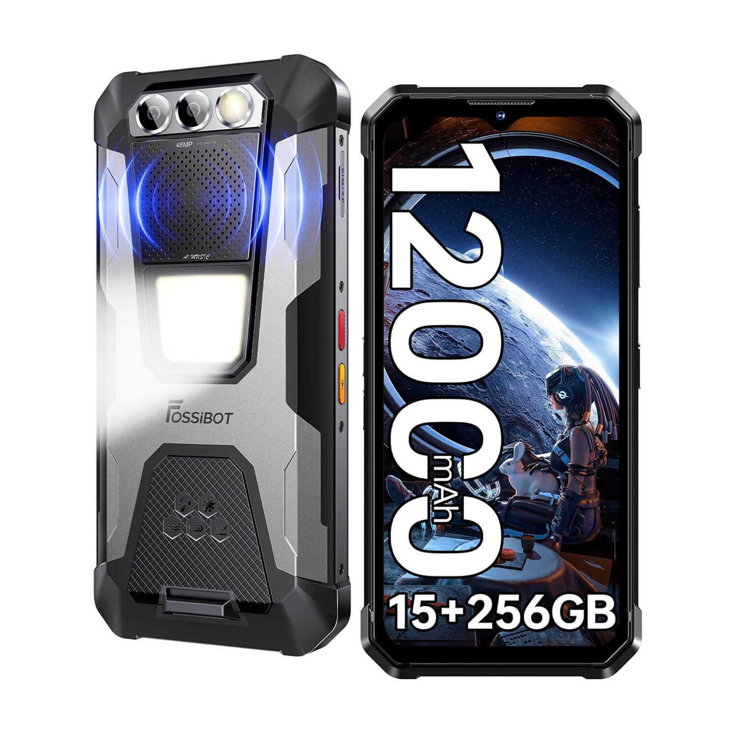 FOSSiBOT F106 Pro 15GB+256GB 103db Big Speaker 3W Camping lights